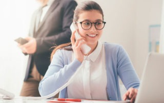 Woman Answering Business Call